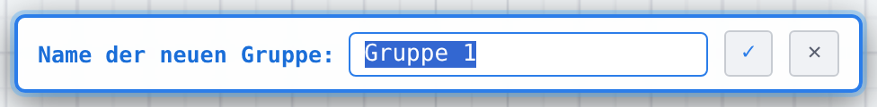 Das Namensfeld für eine leere Gruppe