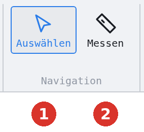 Menüband, Gruppe «Navigation»: (2) Messen