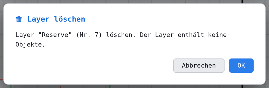 Leerer Layer: nur Bestätigen