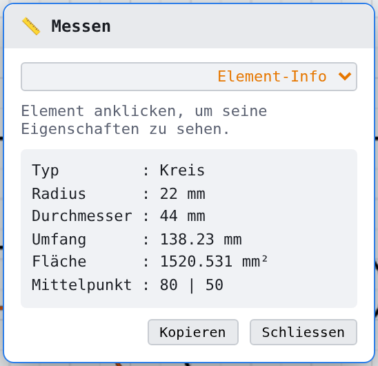 Element-Info eines Kreises