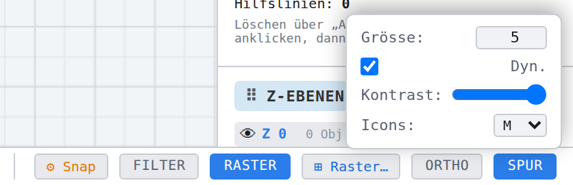 Das Fenster «Raster…»