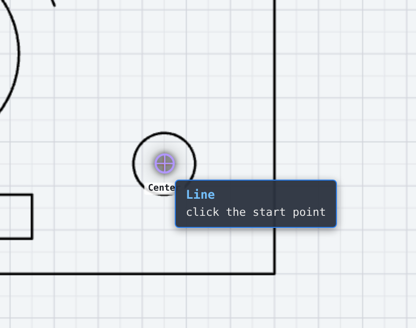 Snap «Center» at a hole