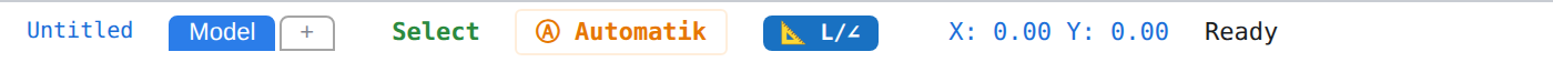 The status bar — complete and in two halves — left half