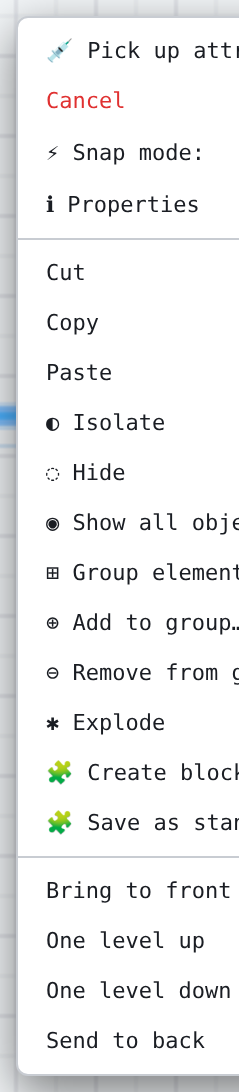 Right-click menu of a selection with (4) Explode — left half