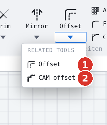 Family «Offset» with (2) CAM offset