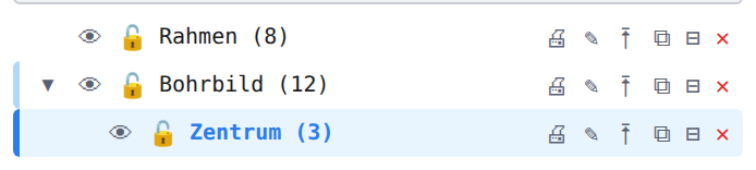 Selection bar with a selected subgroup