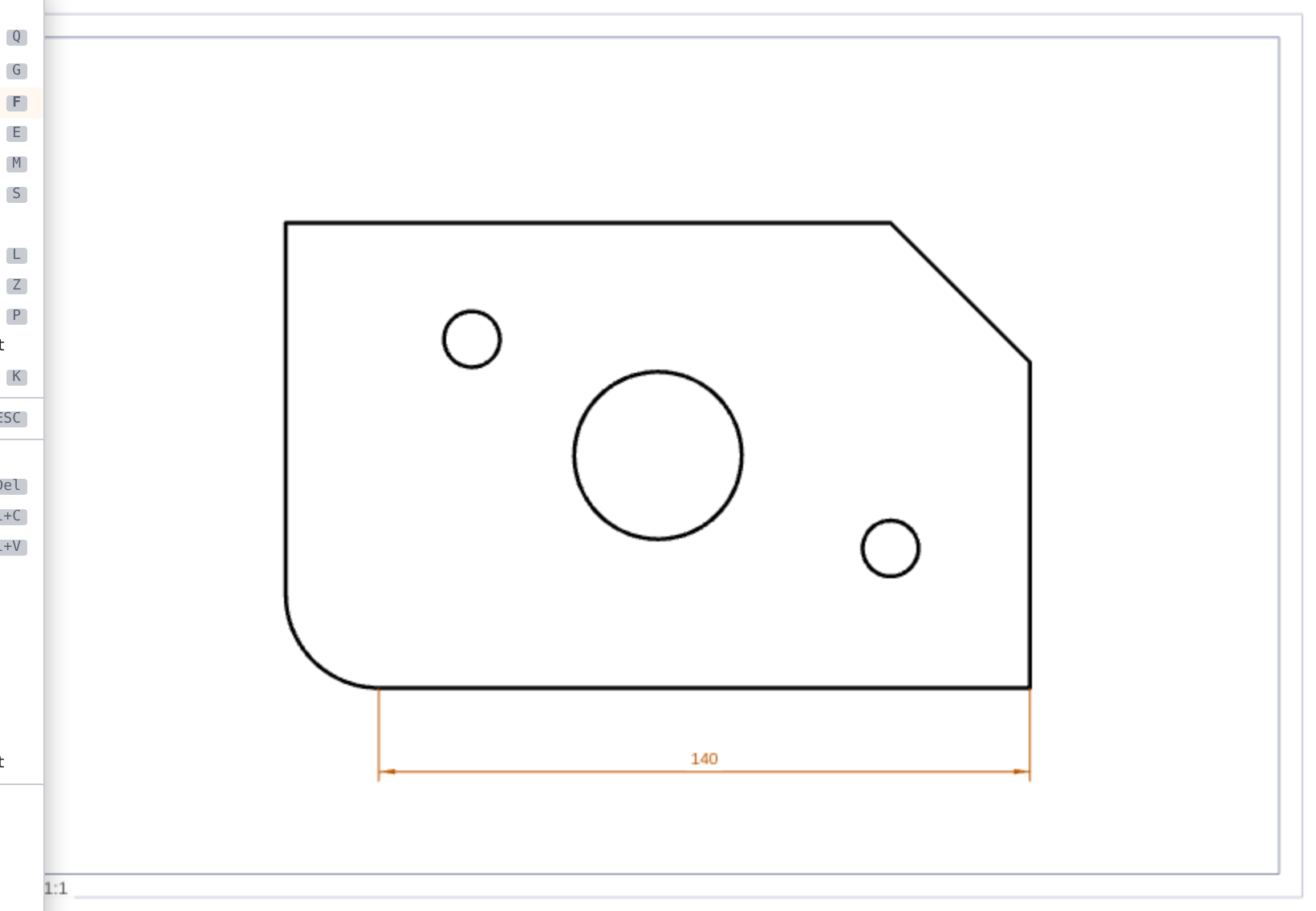 Point-to-point dimension through a viewport: the model is measured, the world value is displayed