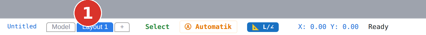 (1) where the tabs sit in the status bar — left half
