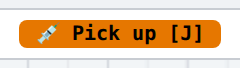 “Pick up” is armed: the button turns orange