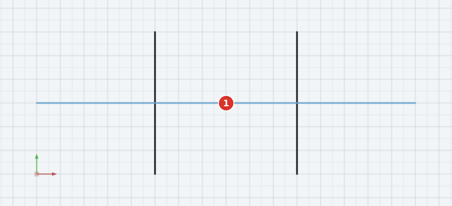 Before: the middle piece of the horizontal line is clicked (1)