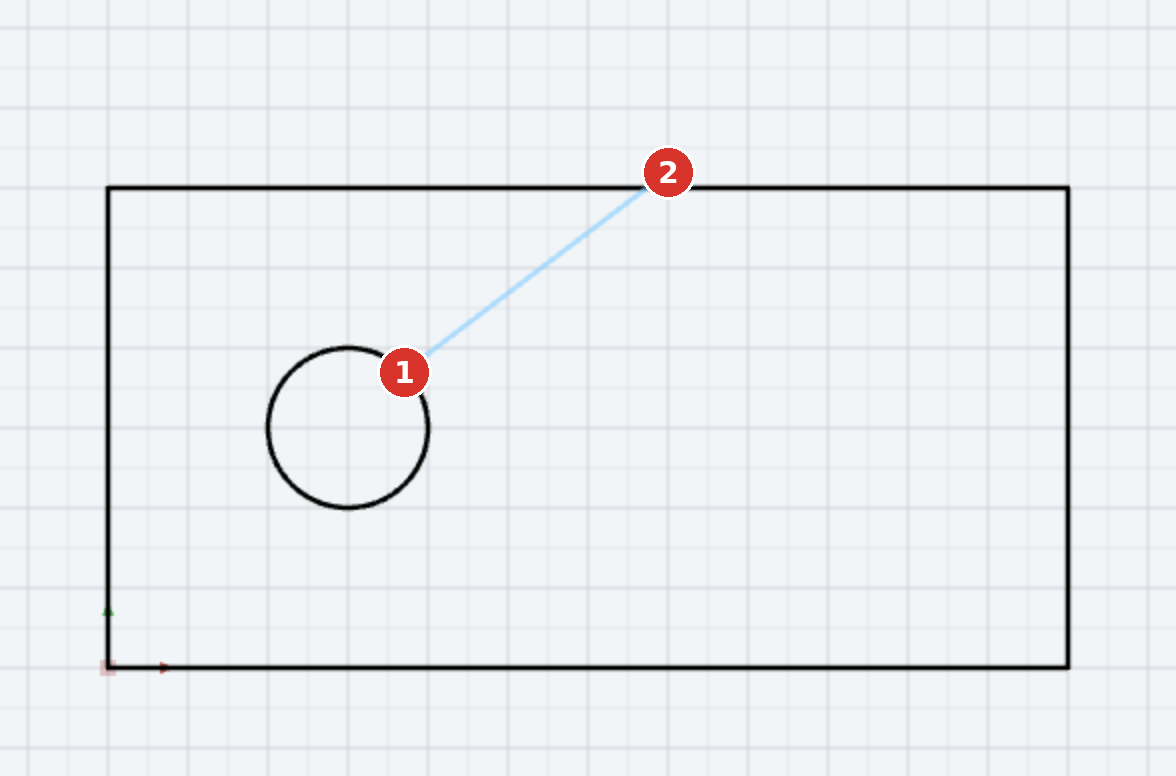 (1) the arrow tip set, (2) the pointer at the future text end