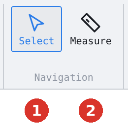 Ribbon, group «Navigation»: (2) Measure