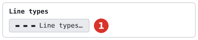 Box in the “Settings” dialog: (1) Line types…
