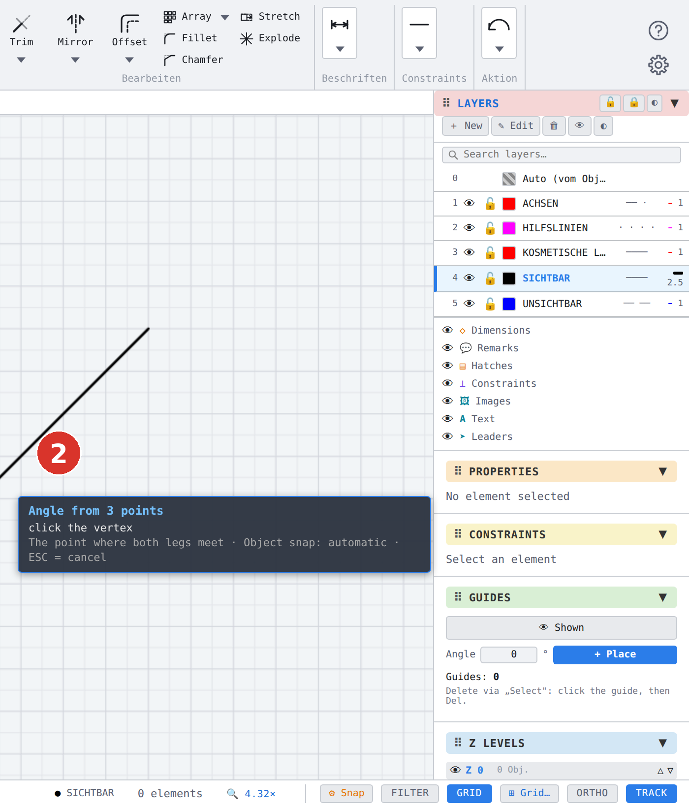 Three places say the same thing — whole and in two halves: (1) the running command in the status bar, (2) the tooltip at the pointer, (3) the message of the status bar — right half
