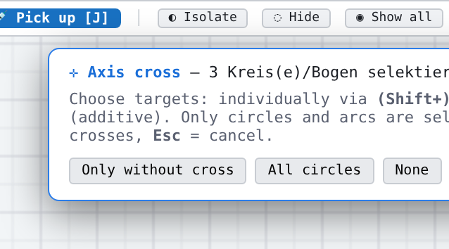 Selection bar with (2) “Next…” — left half