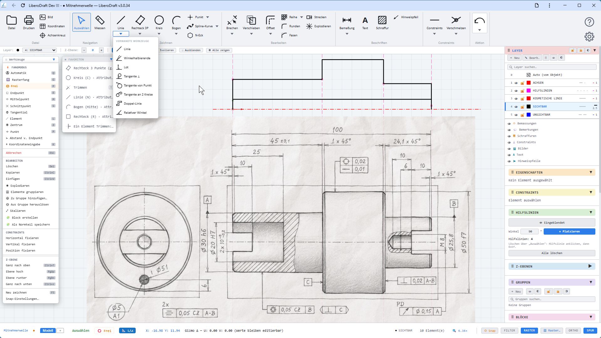 Precise 2D constructions for manufacturing, workshop and training.